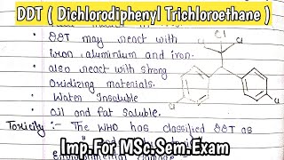 DDT Dichlorodiphenyl Trichloroethane Msc4th Sem  Toxicity Of DDT  ImpNotes MScSemExam [upl. by Trimble805]