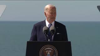 WATCH Biden remarks on democracy and freedom at Pointe du Hoc [upl. by Alyhc]