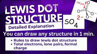 Lewis Dot Structure of SO42  Learn in 30 minutes or Less [upl. by Aserat]