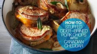 How to make Stuffed CiderBrined Pork Chops With Canadian Cheddar  Canadian Living [upl. by Gaw290]