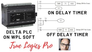 On delay Off delay timer in Delta PLC on WPL Soft [upl. by Allets238]