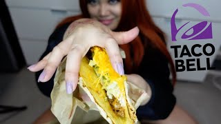 no talking taco bell mukbang eating sounds chewing noises burping [upl. by Amund]