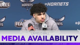 Hornets vs Spurs LaMelo Ball Postgame Media Availability  1192024 [upl. by Gyimah]