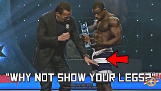 Arnold asks Mens Physique Winner quot Why Not Show Your Legsquot [upl. by Airda]