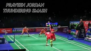 Praveen Jordan 🇮🇩 THUNDERING down smashes  Nice Angle Badminton [upl. by Ciri]