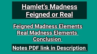 Hamlets MadnessHamlets madness feigned or realNotes PDF link in Descriptionstudywitharish [upl. by Bergmann]