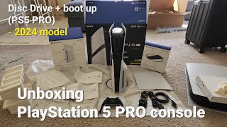 Unboxing PlayStation 5 PRO console Disc Drive  boot up PS5 PRO  2024  PT1 [upl. by Harned103]