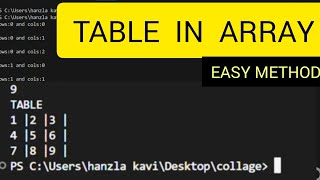 how to make table in array in very easy method  trending clanguage array codecrunch [upl. by Acker]