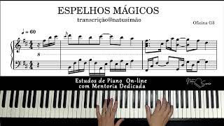 ESPELHOS MÁGICOS  OFICINA G3 TUTORIAL NO PIANO E TECLADO  APRENDA COM A PARTITURA introdução [upl. by Annodas197]