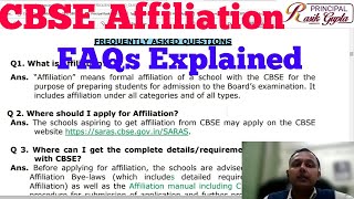 CBSE Affiliation  FAQs  51 Important questions answered  Part 1 [upl. by Paige]