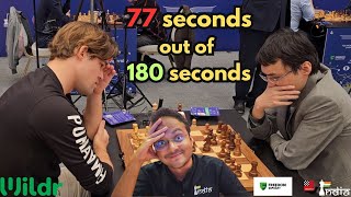 Why did Magnus Carlsen think for 77 seconds in a 3 minute game  Carlsen vs Yu Yangyi [upl. by Ailisab]