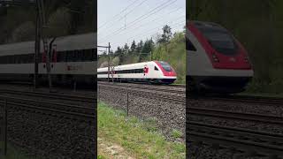 ICN Durchfahrt Zwischen Rupperswil und Aarau als IC5 bahn swissrailway railway train [upl. by Acinonrev]