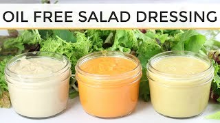 3 DIY Oil Free Salad Dressing Recipes  Easy  Healthy [upl. by Ojela]