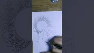 Tea samosa with mandala art easy mandala art for beginners how to draw mandala artshort [upl. by Ahsatniuq]