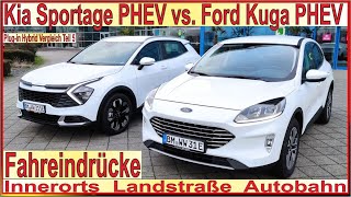 KIA Sportage PHEV 2023  Ford Kuga Plugin Hybrid  Fahreindrücke Innerorts Landstraße Autobahn Test [upl. by Sipple193]