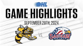 OHL Highlights Sarnia Sting  Saginaw Spirit Sept 28th 2024 [upl. by Beck64]