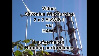 Der Vergleich Savonius Wind Turbine ElvWiS vs HAWT VAWT vertikal Windrad horizontal Verhalten [upl. by Eednam923]