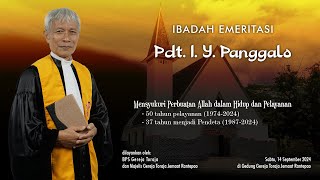 Ibadah Emeritasi Pdt I Y Panggalo  Gereja Toraja Jemaat Rantepao  14092024 [upl. by Ylatfen]