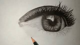 Easy realistic eye drawing time lapse [upl. by Gavan]