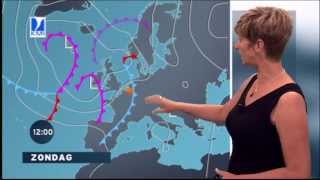 Weervrouw Sabine Hagedoren op 25 juli 2013 met zomers weerbericht voor Vlaanderen HD [upl. by Ignazio]