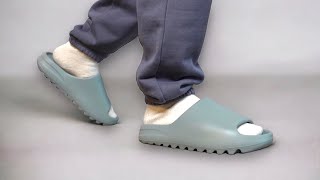 YEEZY Slide Salt Review  On Feet Look  JA News [upl. by Kleiman540]