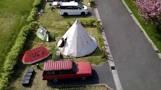 【現在はドローン禁止です】ドローン空撮 長沼フートピア公園キャンプ場 20170505 [upl. by Aymik]