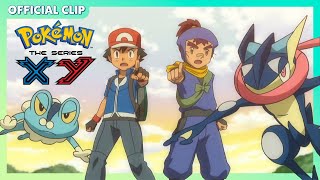 Froakie and Greninja  Pokémon the Series XY Kalos Quest  Official Clip [upl. by Niffirg]