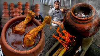 सीकर से लाई मिट्टी की हांडी मे बना Rajasthani Traditional Mutton  Chokha Dhaba  NONVEG FOOD JAIPUR [upl. by Baron]