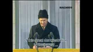 Nicolae Ceausescu LAST SPEECH [upl. by Ruyam]