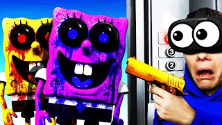 REAL vs FAKE SPONGEBOB In VR ELEVATOR [upl. by Bastien256]