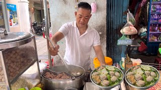 Famous Chinese Dishes on the Streets of Vietnam  Beef Ball Noodles  Must Try in Saigon [upl. by Avera]