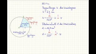 Radius und Mittelpunktswinkel aus der Bogenlänge und dem Flächeninhalt eines Kreissektors berechnen [upl. by Roi]