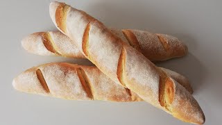 RECETTE RAPIDE DE LA BAGUETTE française moelleuse et facile à réaliser  how to make baguettes home [upl. by Ytomit23]