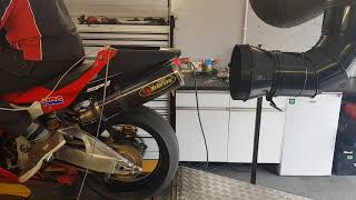 Honda VTR 1000 SP1 RC51 Dyno Run at Powertech UK RP Tuning WSB manifolds headers Akrapovic [upl. by Strephonn970]