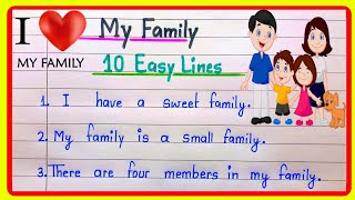 My Family 10 LinesFamily per 10 Line ka nibandh10 lines best essay On my FamilyEssay on My Family [upl. by Ethyl]