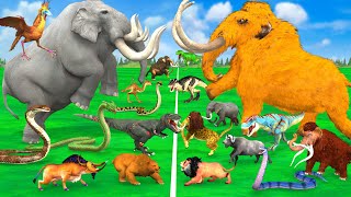 Prehistoric Mammals vs Dinosaurs vs Reptiles Mammoth vs Dinosaur Size Comparison Animal Revolt Battl [upl. by Ardnuat]