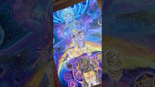 Lord Vishnu drawing with colour pencil youtube shorts art drawing viralshort reels status [upl. by Hsoj]