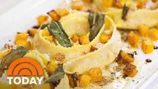 Delicious Butternut Squash Rollatini Raviolo And Artichoke Salad Recipes  TODAY [upl. by Dollar]