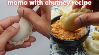 Yummy Chicken Momo With Momo Chutney Recipe [upl. by Aibonez]