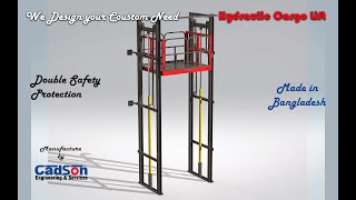 Hydraulic cargo elevator Lifting  CADSON Engineering amp Services [upl. by Husein]