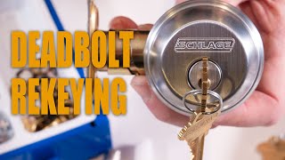 Schlage DEADBOLT Rekeying HowTo  Schlage ENCODE Sense Connect and Mechanical [upl. by Razatlab]