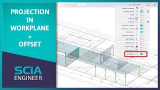 SCIA Engineer Tutorial Projection in Workplane  Offset EN [upl. by Dnomyar]