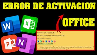 COMO SOLUCIONAR ERROR DE ACTIVACION DE MICROSOFT OFFICE 2024✅ ACTIVAR OFFICE 2019 [upl. by Bettzel]