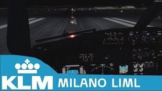 P3D v3  VATSIM wsubtitles  Approach amp Landing  Milano Linate LIML  KLM 737NG [upl. by Eelesor]