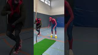 SpiderMan amp Miles Morales the floor is lava challange 😱 shorts [upl. by Daryl215]