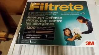 Furnace filter change 3M Filtrete 16x25x1 Review and Install [upl. by Elocan]