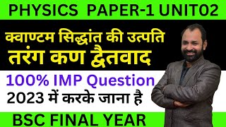 Bsc 3rd year physics important questions 2023  paper1  Unit02 [upl. by Oicnevuj]