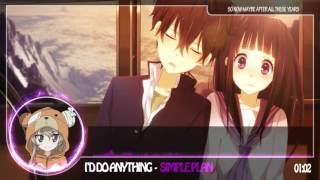 ✘Nightcore  Id Do Anything Lyrics [upl. by Anaili]