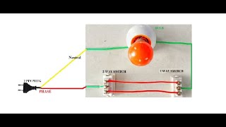 Controlling of one bulb using two way switch without protective device [upl. by Mariette]