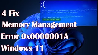 Memory Management error 0x0000001A on Windows 11  4 Fix [upl. by Legim43]